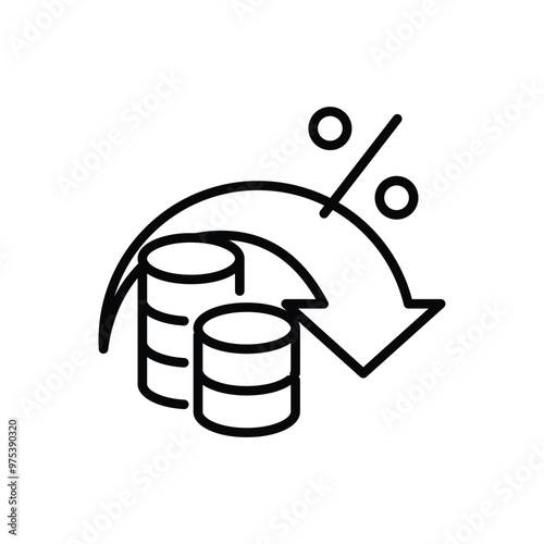 tax reduction thin outline icon vector design good for web or mobile app
