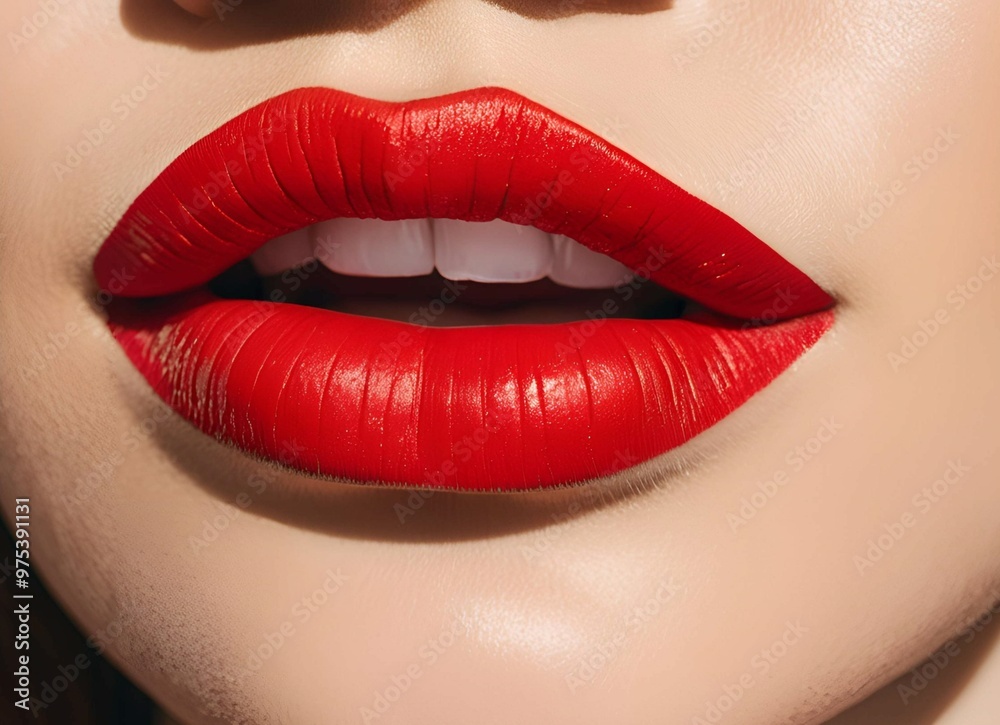 Obraz premium close up of lips with lipstick