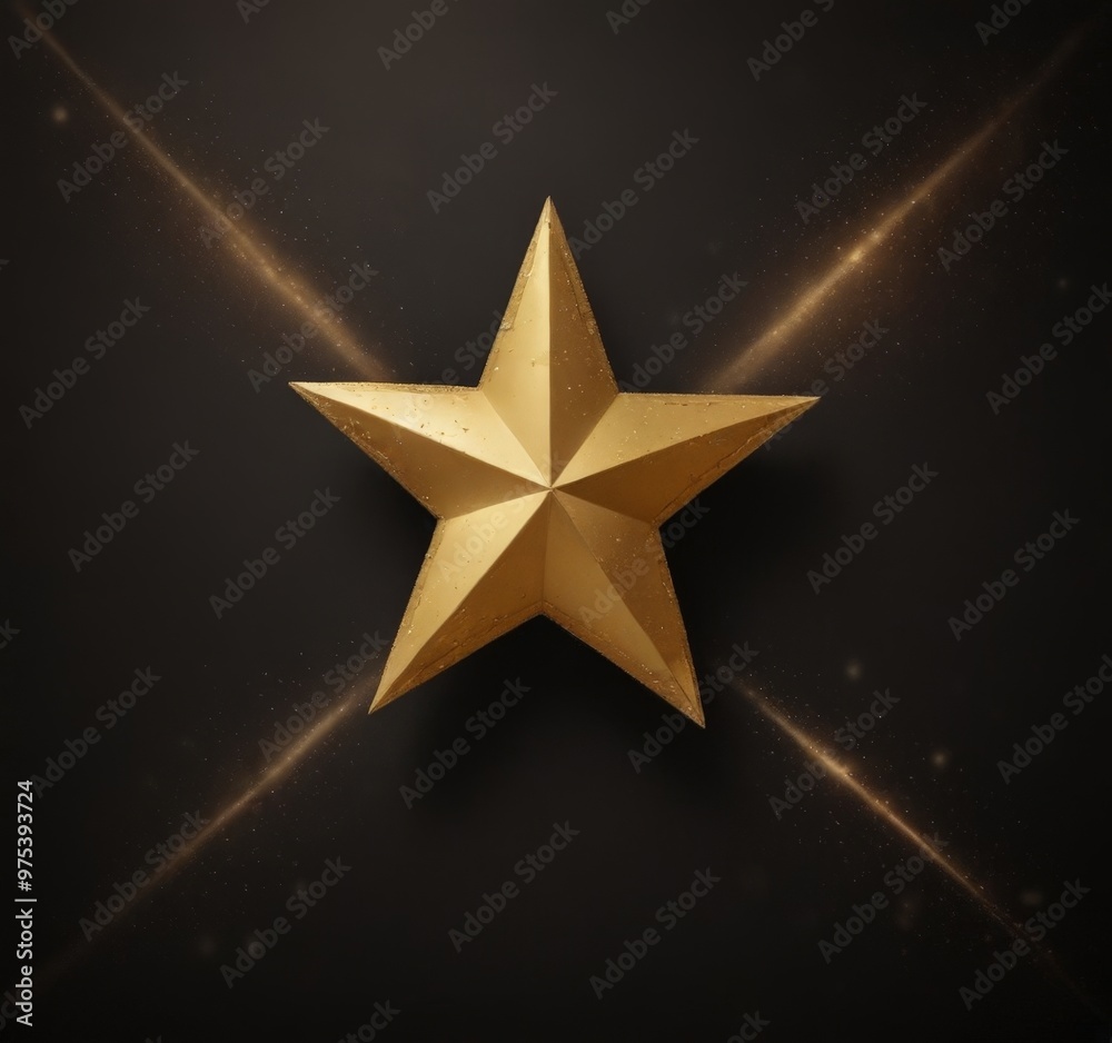 A golden star shines brightly against a dark background, surrounded by a radiant glow and sparkling lights. A golden star shines brightly against a dark background, surrounded by a radiant glow and sparkling lights.