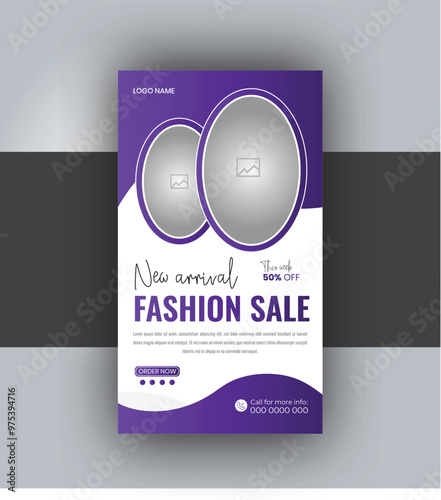 Trendy editable Instagram stories templates for fashion sale. Design backgrounds for social media story. Instagram story design template.