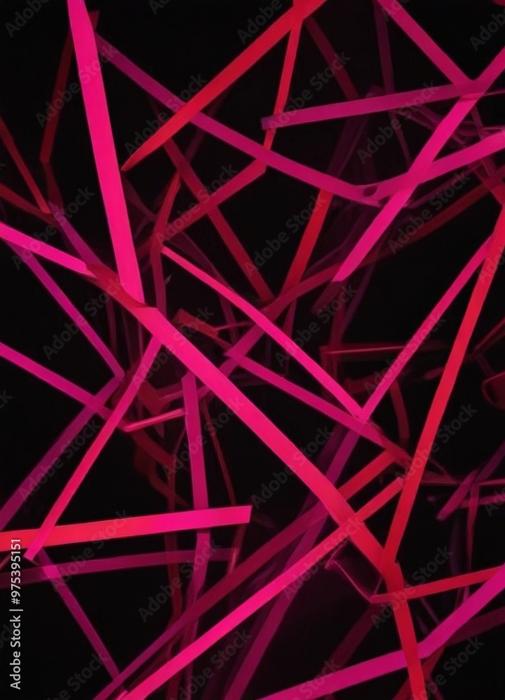a complex arrangement of intersecting pink and red lines against a black background, creating a visually striking and abstract composition. a complex arrangement of intersecting pink and red lines against a black background, creating a visually striking and abstract composition.