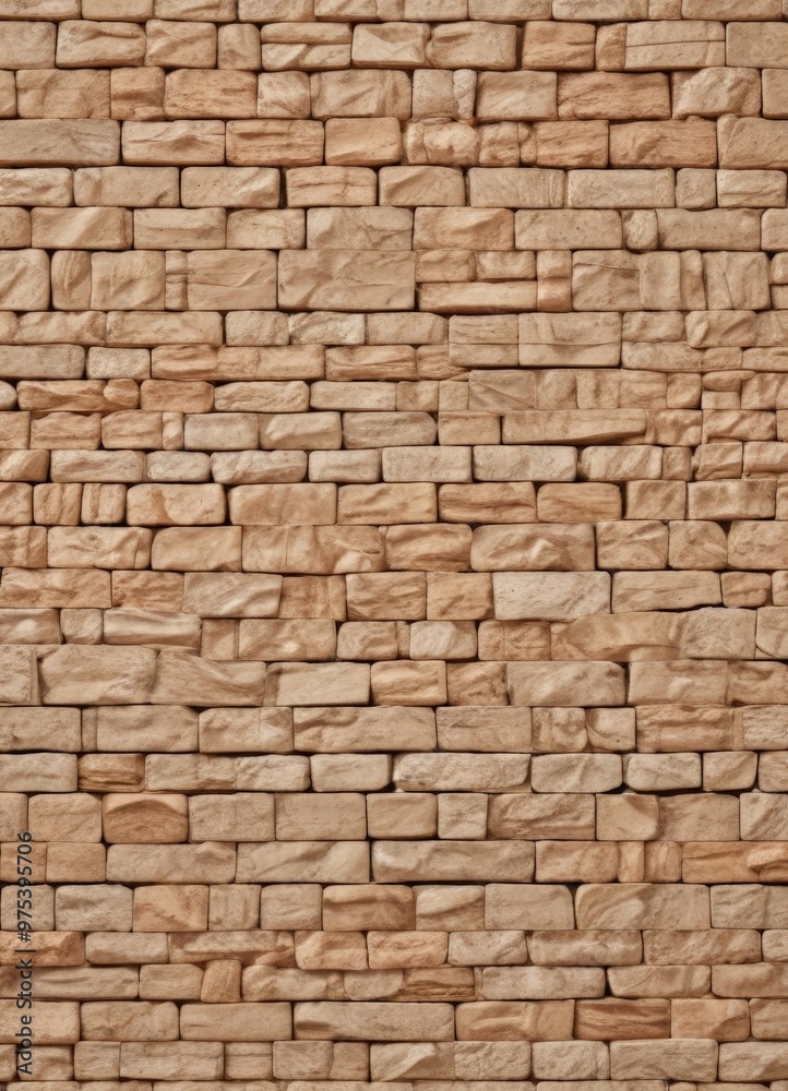 a close-up view of a brick wall composed of rectangular bricks in a light beige color. The bricks are arranged in a uniform pattern, creating a textured and visually a close-up view of a brick wall composed of rectangular bricks in a light beige color. The bricks are arranged in a uniform pattern, creating a textured and visually
