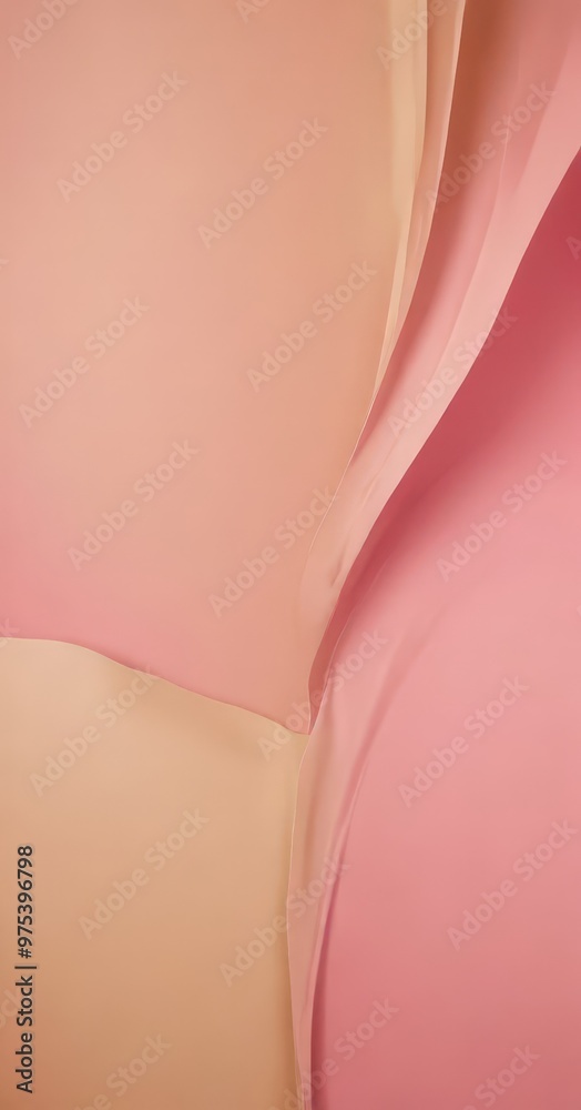 Abstract composition featuring overlapping layers of pink and peach-colored fabric, creating a dynamic and textured visual effect. Abstract composition featuring overlapping layers of pink and peach-colored fabric, creating a dynamic and textured visual effect.