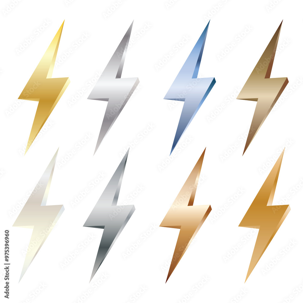 metal flash icon 3D metal flash icon 3D