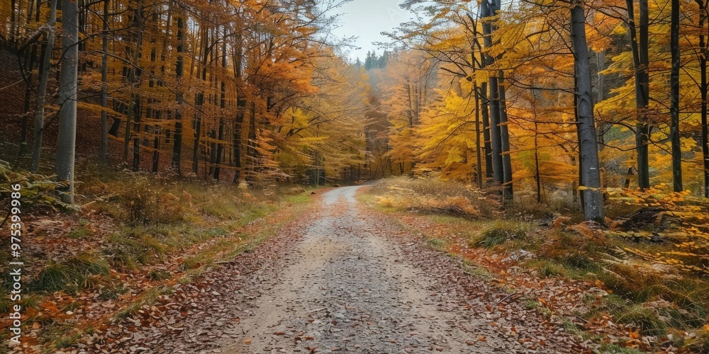 Fototapeta premium Stunning Autumn-Hued Forest Path