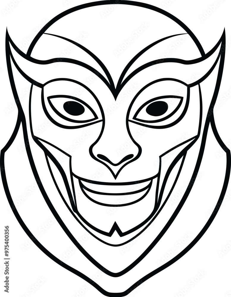 Unique Mask Symbols Artistic Line Art Unique Mask Symbols Artistic Line Art