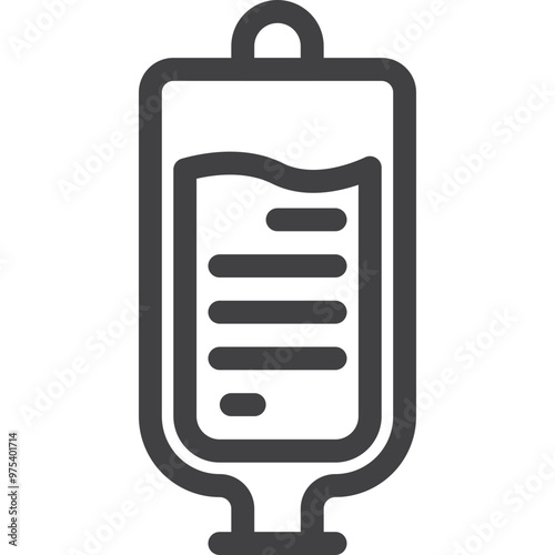Simple vector saline box outline icon on white background