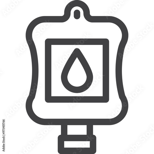 Simple vector saline box outline icon on white background