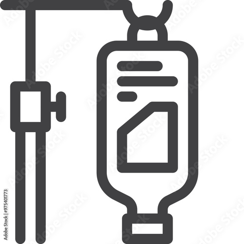 Simple vector saline box outline icon on white background