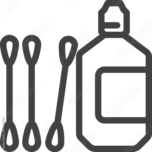 Simple vector saline box outline icon on white background