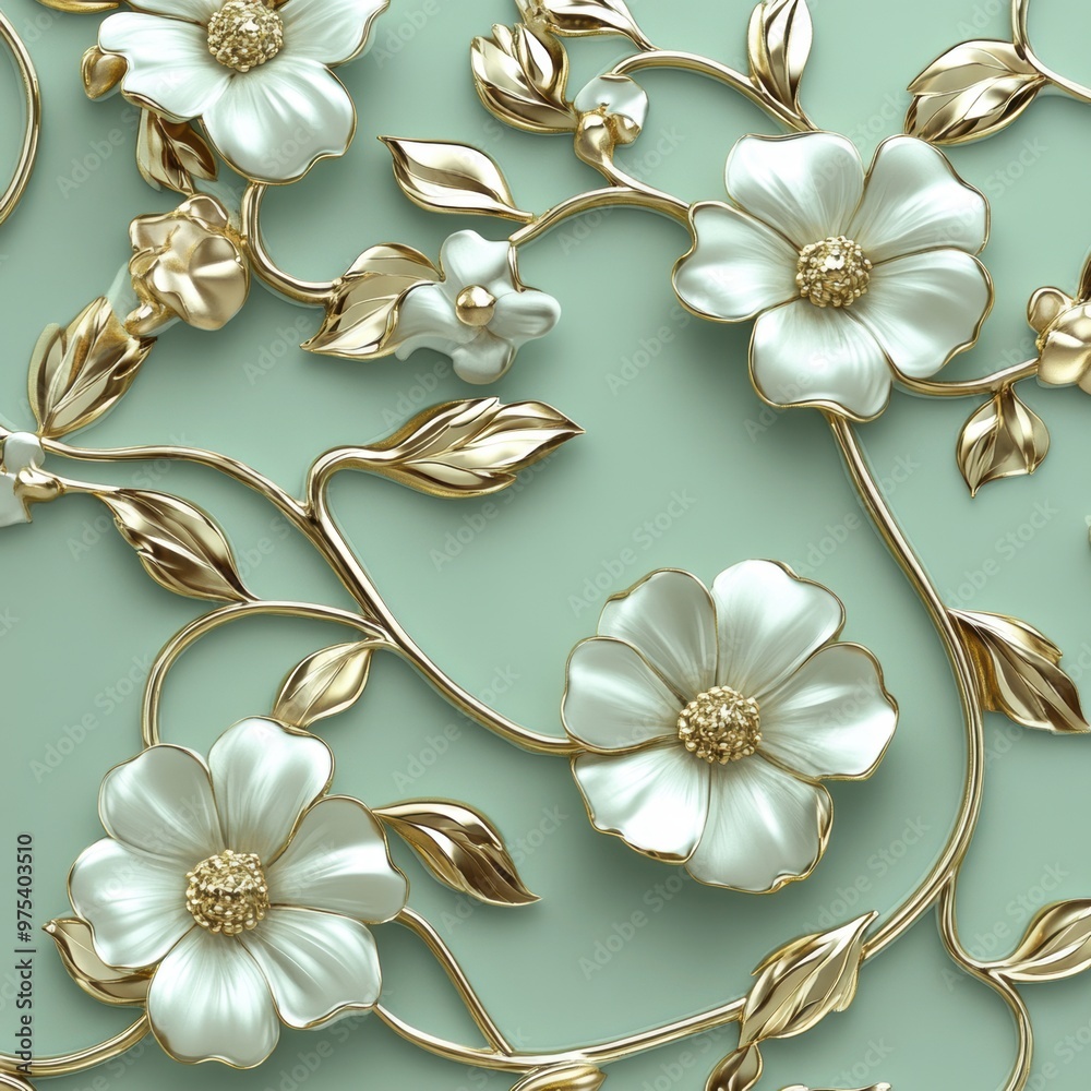 Gold Floral Design. Gold Floral Design.
