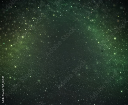 a starry night sky with a dark green hue, dotted with numerous small, glowing stars. The stars appear to be scattered randomly across the frame, creating a sense of depth