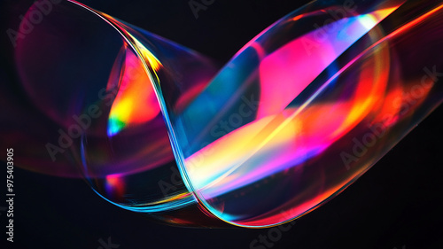 Abstract rainbow black background design, 3d rendering