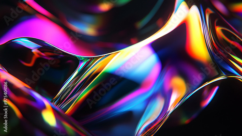 Abstract rainbow black background design, 3d rendering	
