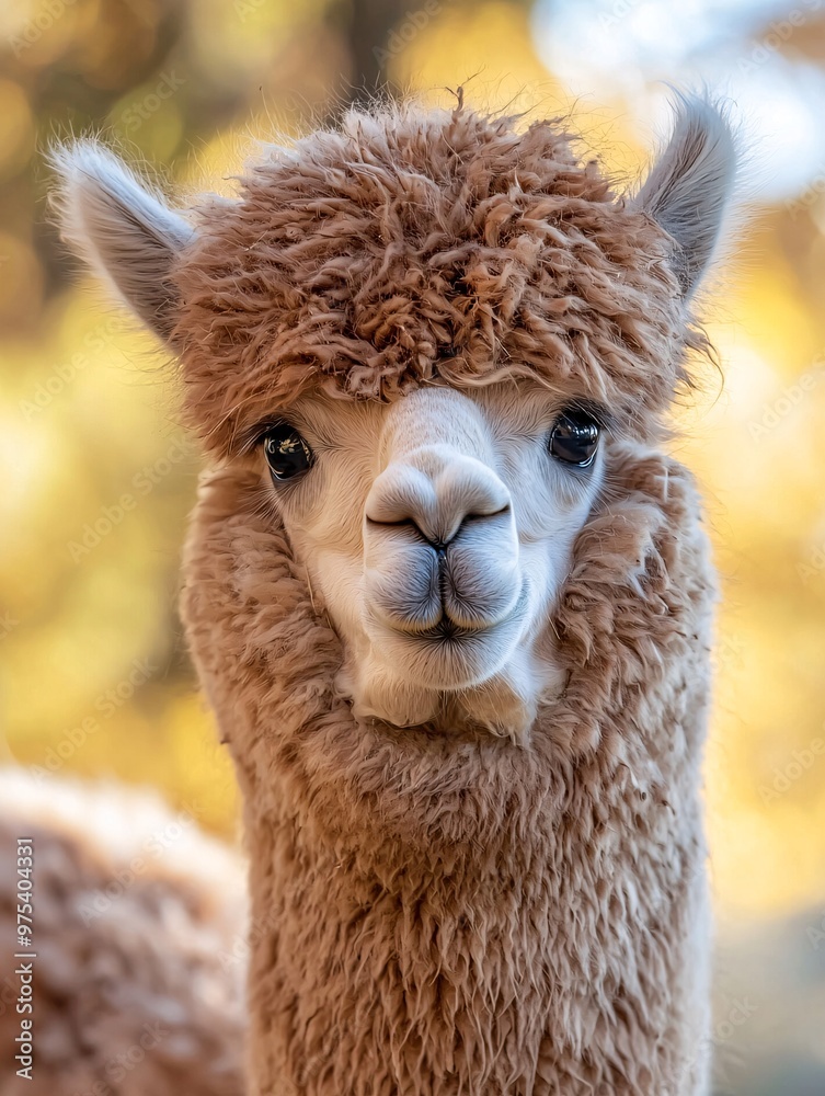 Obraz premium A close-up portrait reveals the soft, fluffy texture and endearing facial features of a gentle creature.