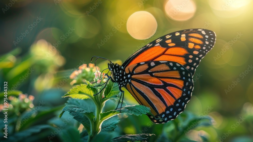 Obraz premium Butterflies border with flowers butterfly outdoors nature.