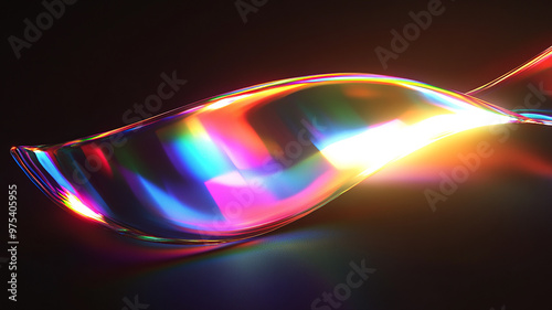 Abstract rainbow black background design, 3d rendering