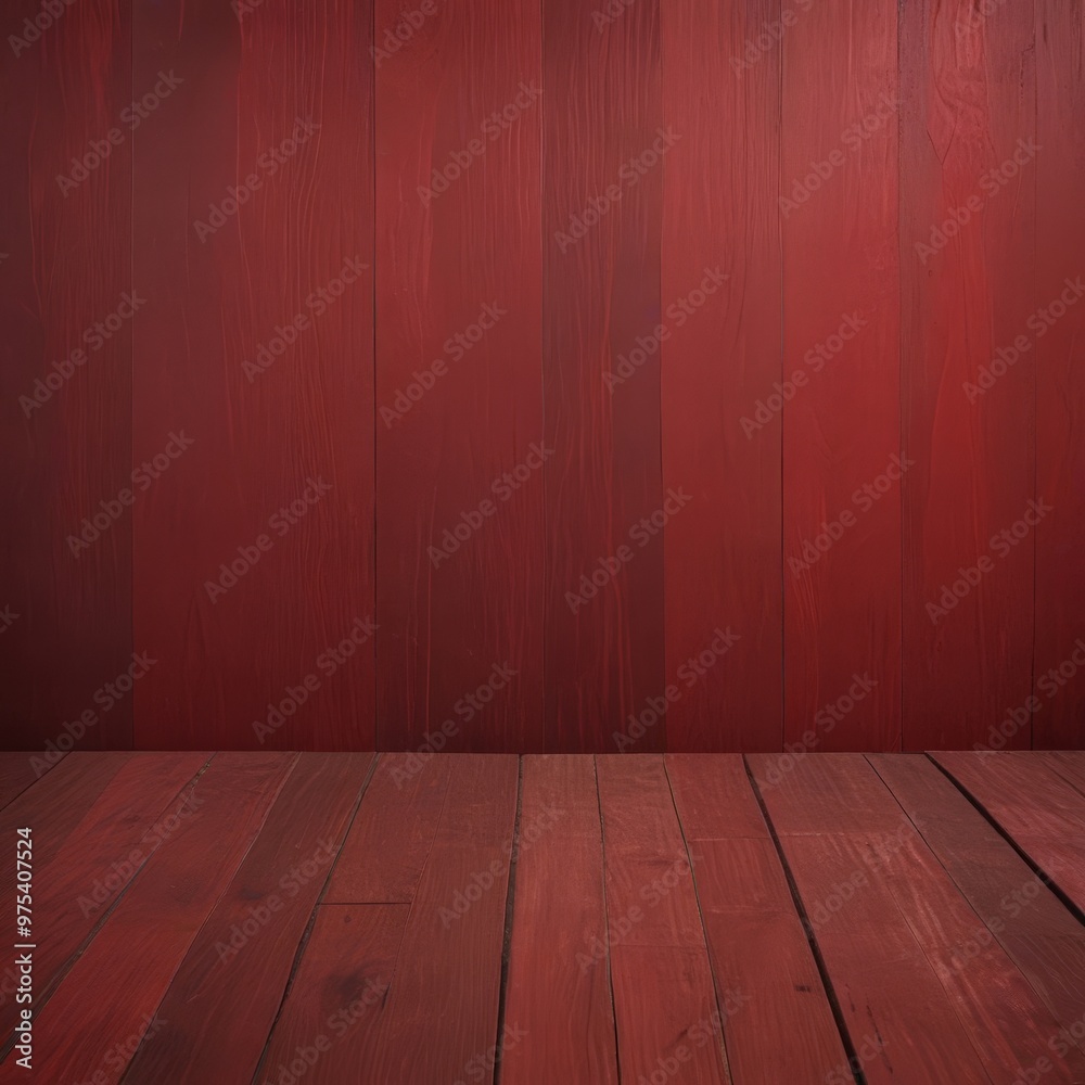 A wooden floor with a dark red background. A wooden floor with a dark red background.
