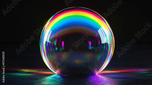 Abstract rainbow black background design, 3d rendering