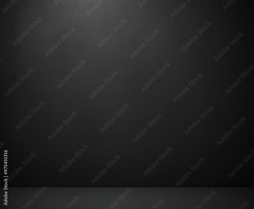 a dark, empty room with a black floor and a wall with a textured surface. a dark, empty room with a black floor and a wall with a textured surface.