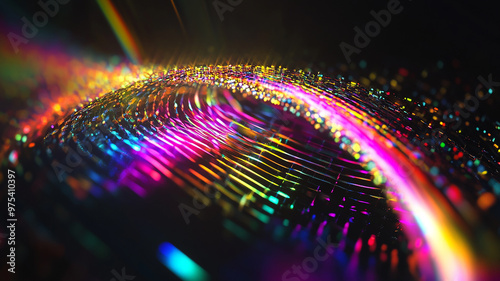 Abstract rainbow black background design, 3d rendering