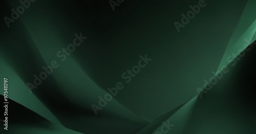 a dark green abstract background with a gradient effect, creating a sense of depth and movement.