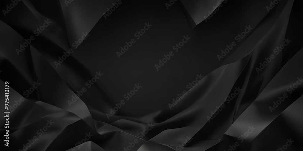 Obraz premium Abstract black background with curved lines and a dark center.