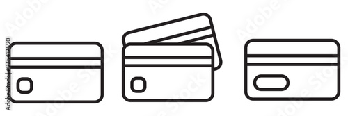 Credit card vector icon set . ATM card , debit card, icon vector . card icon .