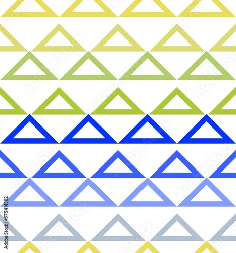 Modern horizontal pattern with geometric shapes. Abstract tiling over white backdrop. Seamless texture with passtel colored gradient.
