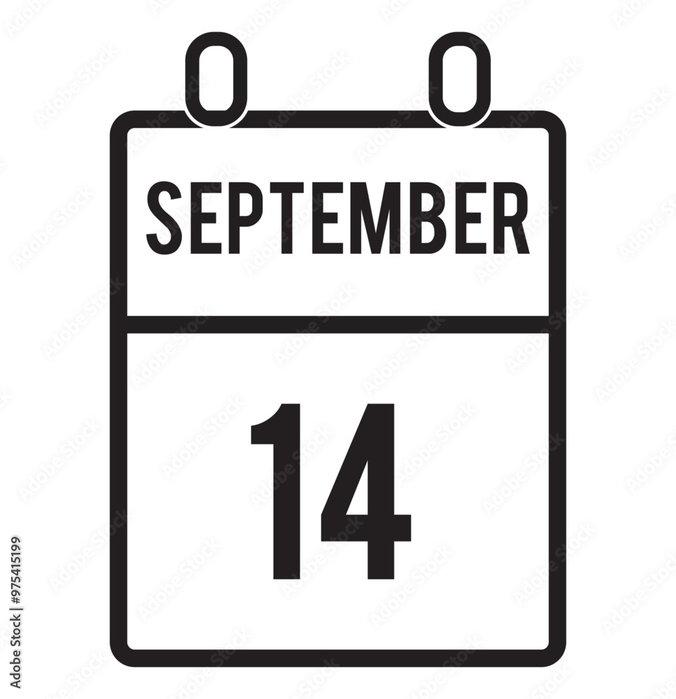 14 September calendar icon text page monthly web design on red, white and black background vector, icon, or illustration with the month of September 14 14 September calendar icon text page monthly web design on red, white and black background vector, icon, or illustration with the month of September 14