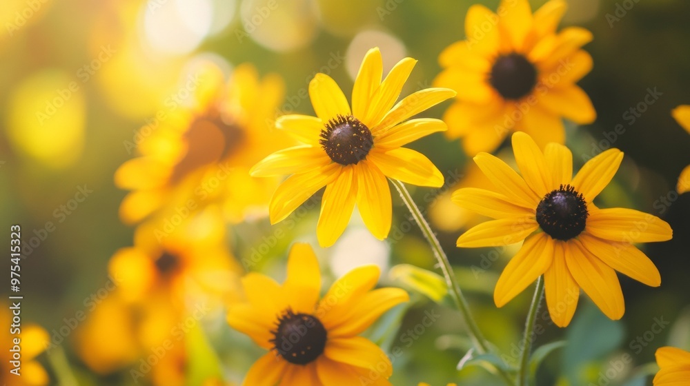 Fototapeta premium Bright Black-Eyed Susan Flowers in Full Bloom