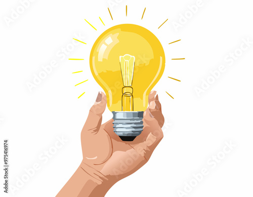 Innovation and energy concept of hand hold a light bulb