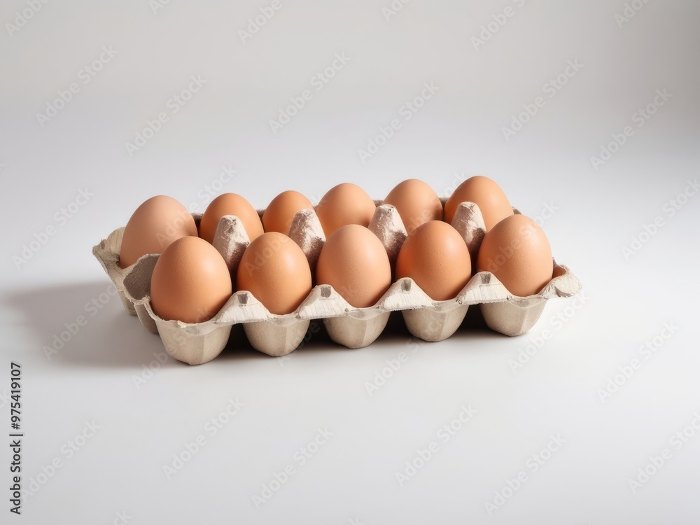 Eggs in carton isolated on a white background Eggs in carton isolated on a white background