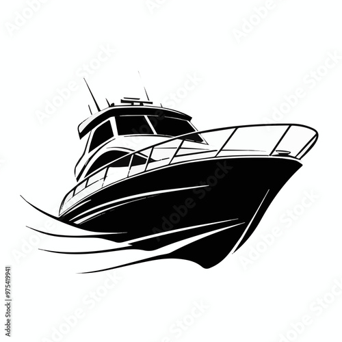 yacht isolated on white vector illustration