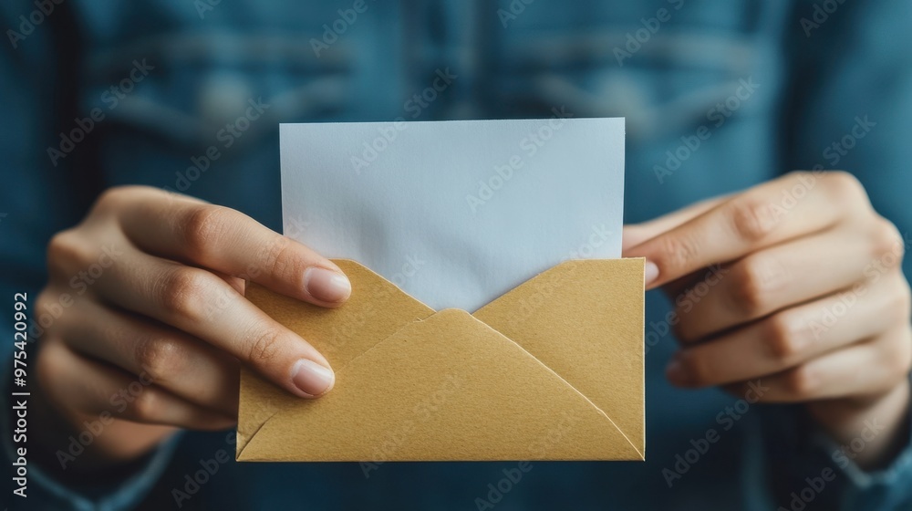 Fingers Pulling Out Ballot Paper from Envelope for Mail-In Voting at Home Fingers Pulling Out Ballot Paper from Envelope for Mail-In Voting at Home