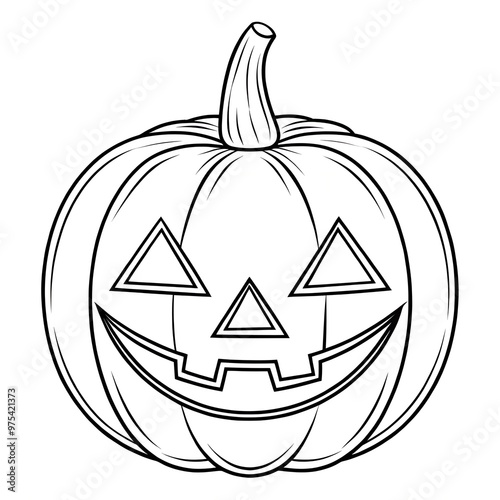 Coloring page with halloween pumpkin