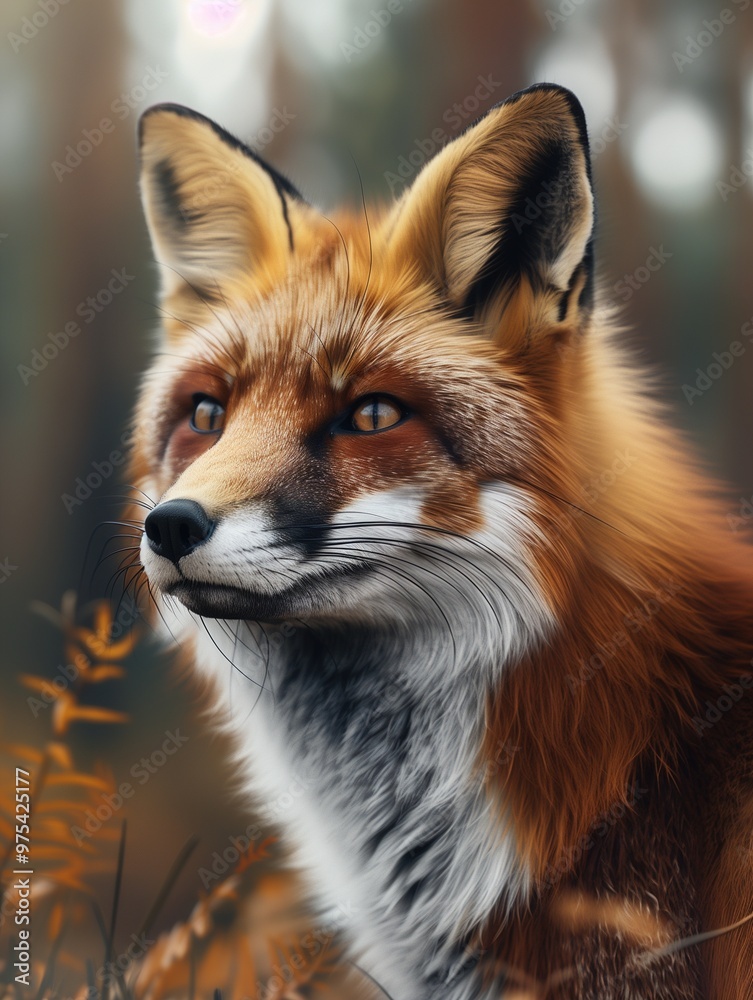 Red Fox, Vulpes vulpes, Wild Fox Wildlife Close Up in Forest Red Fox, Vulpes vulpes, Wild Fox Wildlife Close Up in Forest