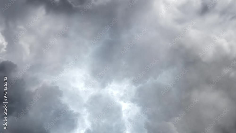 Thunderstorm with lightning in gray clouds. Thunderstorm with lightning in gray clouds.