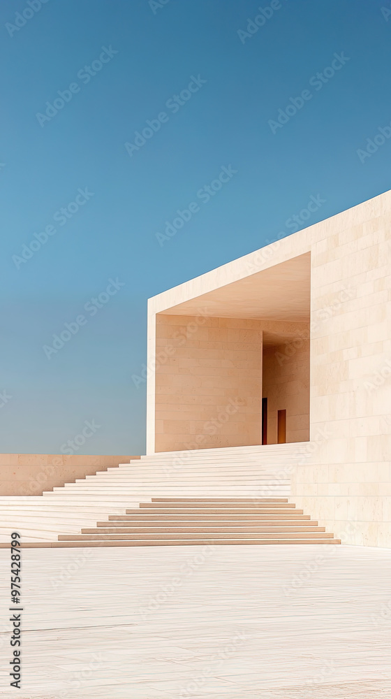 minimalist geometric architecture background for advertisement and product presentation