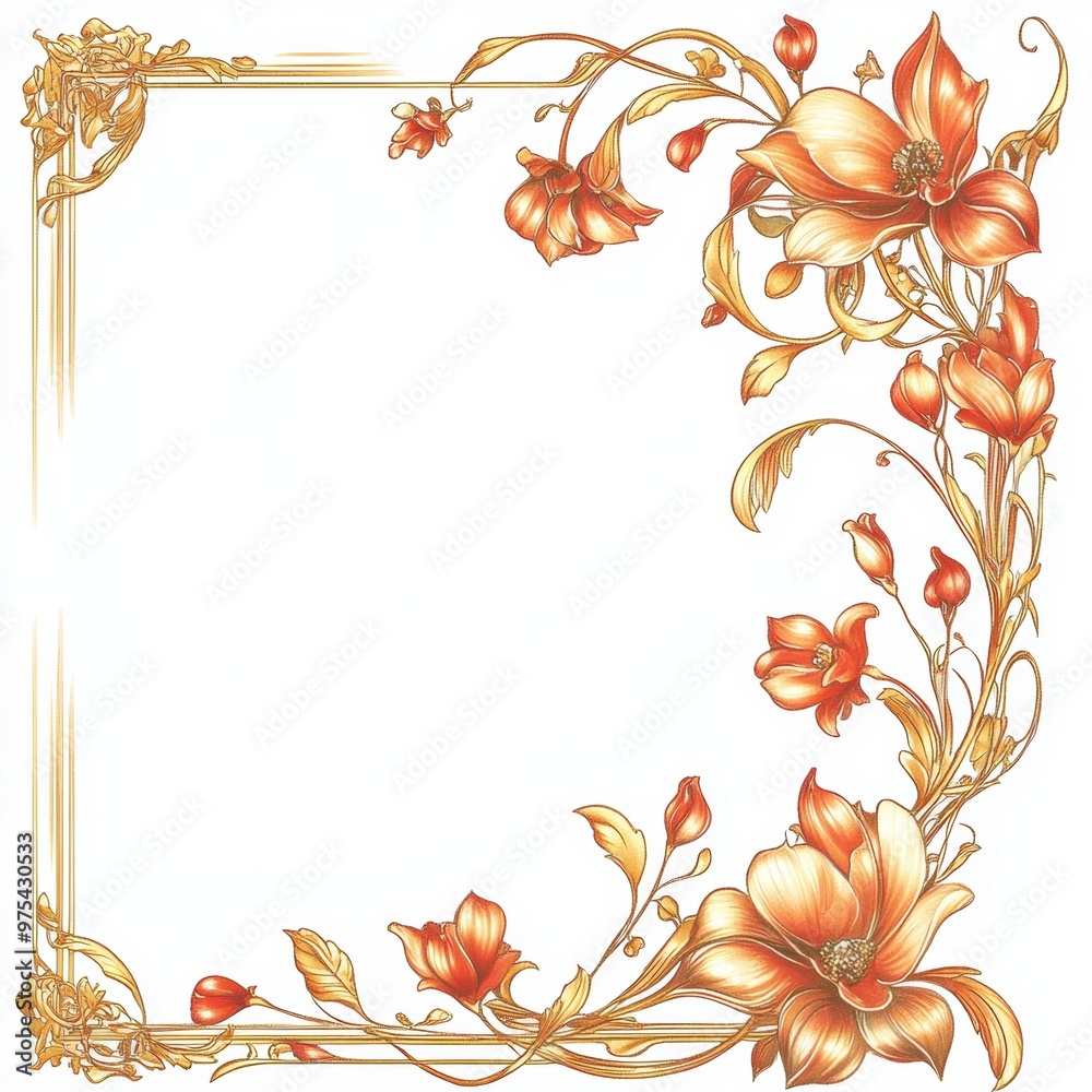 Floral Corner Frame. Floral Corner Frame.