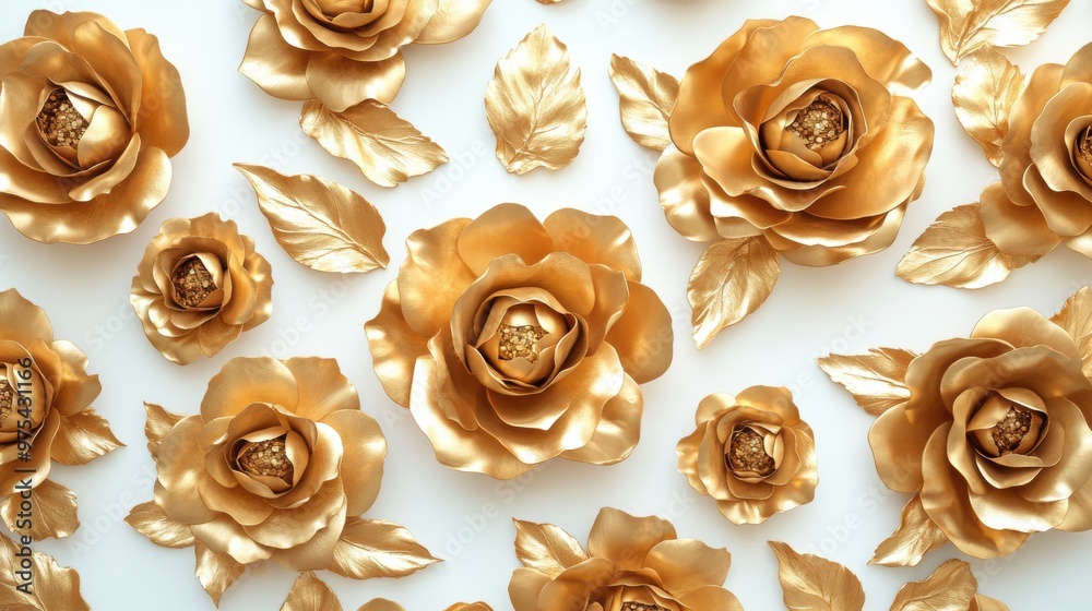Golden Roses Pattern. Golden Roses Pattern.