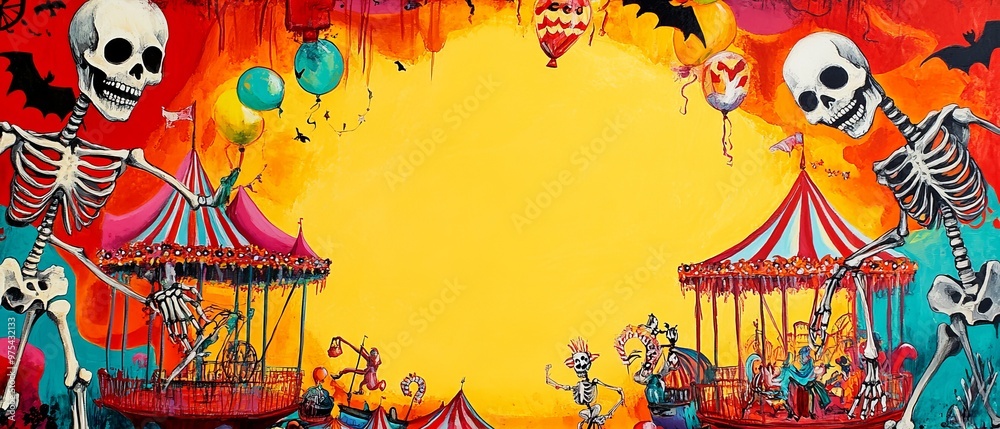 Naklejka premium Gothic circus invitation template
