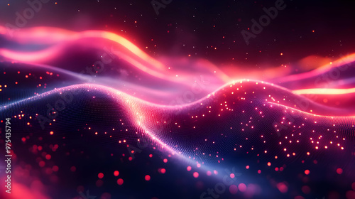 Abstract 3D Background with Red and Blue Lights