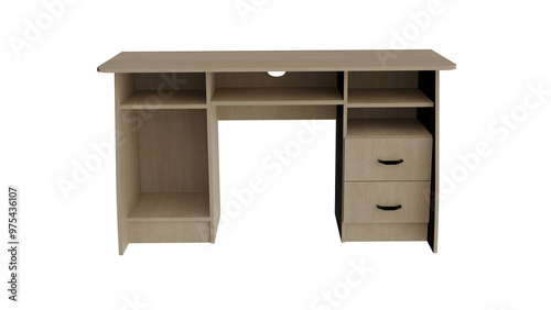 Obraz na płótnie Computer desk on transparent background, 3D render, png w salonie