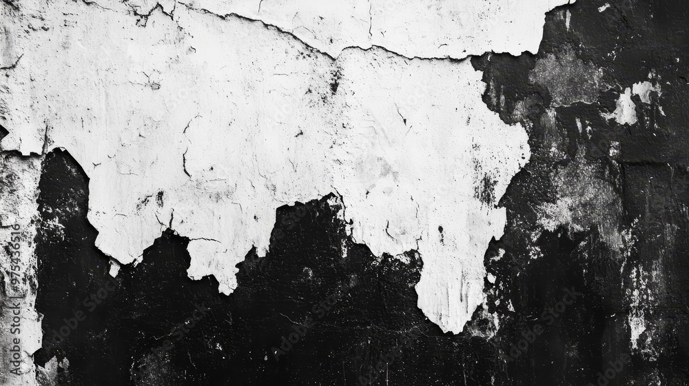 Cracked Peeling Paint Wall Texture Black and White Abstract Background Cracked Peeling Paint Wall Texture Black and White Abstract Background
