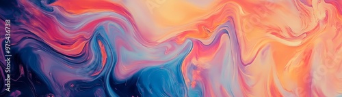 Abstract Swirling Background with Orange Blue and Purple Colors