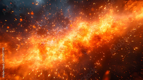 Fiery Explosion Background - Abstract 3D Rendered Image