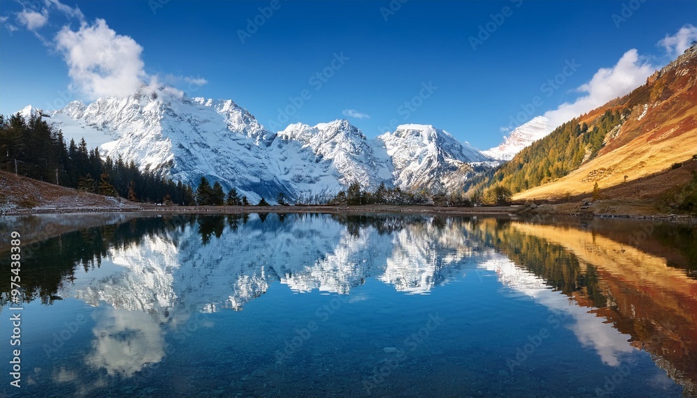 Snow-Capped Alps Under a Clear Blue Sky, Showcasing Europe's Majestic Mountains Snow-Capped Alps Under a Clear Blue Sky, Showcasing Europe's Majestic Mountains