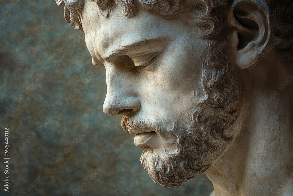 classical greek statue weathered marble texture dramatic side lighting museum setting timeless artistic beauty classical greek statue weathered marble texture dramatic side lighting museum setting timeless artistic beauty