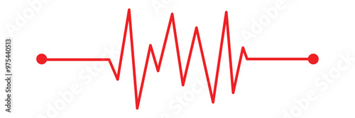 Heart rate monitor line vector isolated on transparent background. Heart rate pulse rhythm line illustration with editable stroke in eps 10.